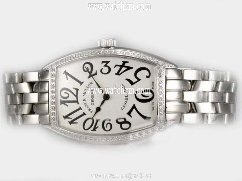 Franck Muller Curvex 1752 QZ ACBACE Stainless Steel Bezel White Dial Quartz Watch