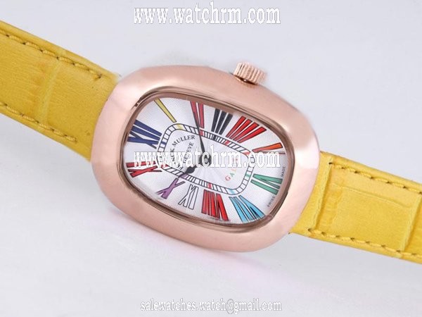 Franck Muller Long Island 1000-SC White Dial 25x34mm Rose Gold Case Watch