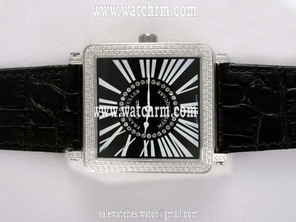 Franck Muller Master Square 6002 DT-D Square Quartz Black Dial Watch