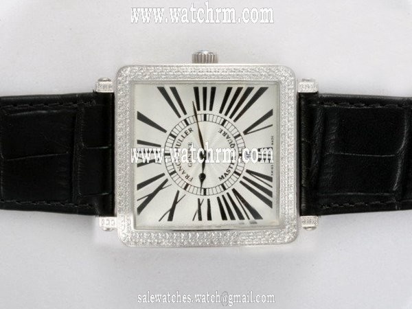 Franck Muller Master Square Diamond 6000 K XL Quartz White Dial Watch
