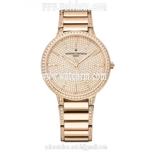 Vacheron Constantin Patrimony Contemporary Rose Gold Diamond Pave Dial Ladies Watch 86615/CA2R-9839