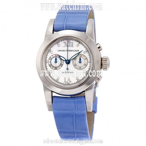 Girard Perregaux Collection Lady Diamond 18kt White Gold Brown Leather Ladies Watch 80450.0.53.11M7