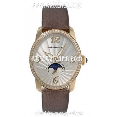 Girard Perregaux Cats Eye Diamond 18kt Yellow Gold Brown Satin Ladies Watch 08049-D0-A51-1151