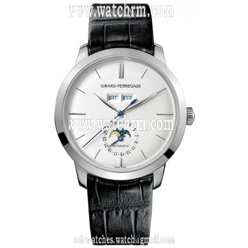 Girard Perregaux 1966 Automatic Silver Dial 18kt White Gold Men's Watch 49535-53-152-BK6A