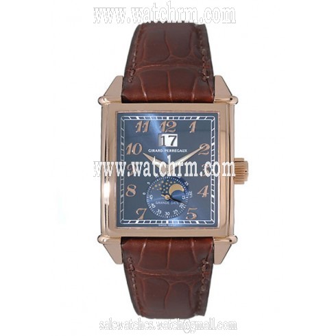 Girard Perregaux Vintage 1945 18kt Rose Gold Brown Leather Men's Watch 25800-52-421-BA6A