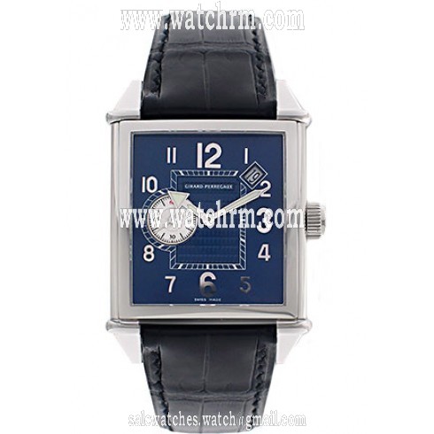 Girard Perregaux Vintage 1945 Stainless Steel Black Leather Men's Watch 25830-0-11-4054