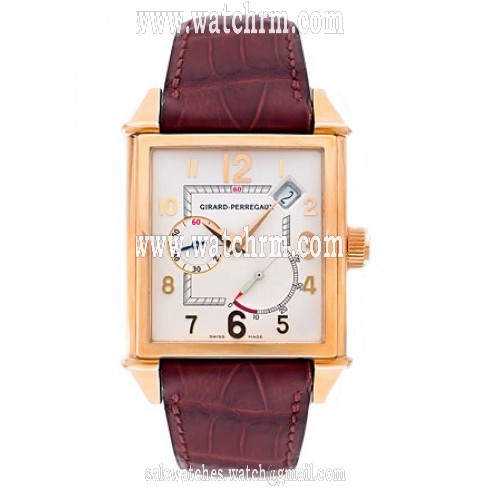 Girard Perregaux Vintage 1945 18kt Rose Gold Brown Leather Men's Watch 25850-0-52-1051