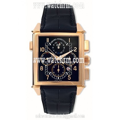 Girard Perregaux Vintage 1945 18kt Rose Gold Black Leather Men's Watch 25975-0-52-6056