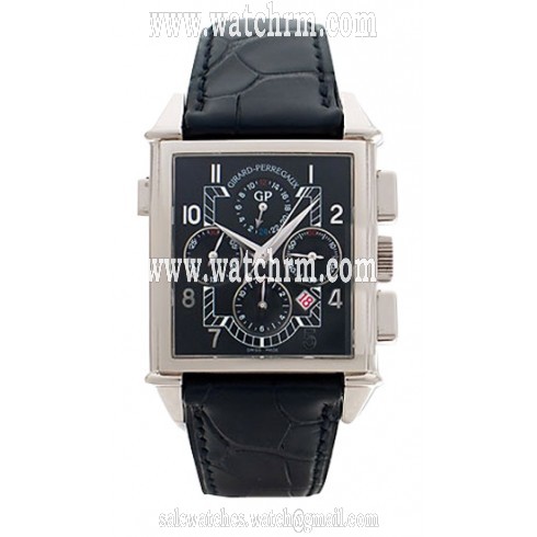 Girard Perregaux Vintage 1945 18kt White Gold Black Leather Men's Watch 25975-0-53-6056