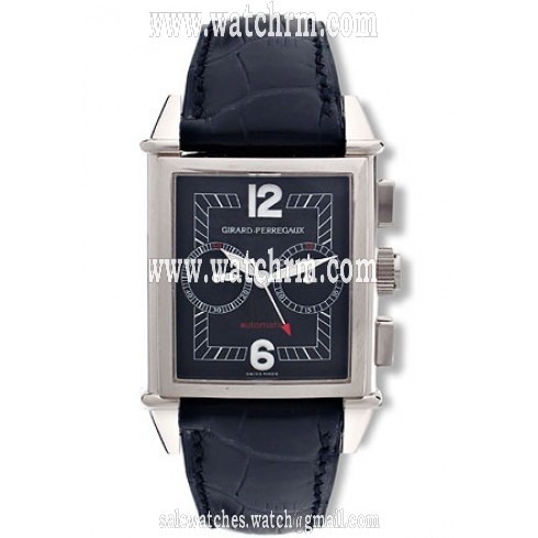 Girard Perregaux Vintage 1945 18kt White Gold Black Leather Men's Watch 25990-0-53-6056