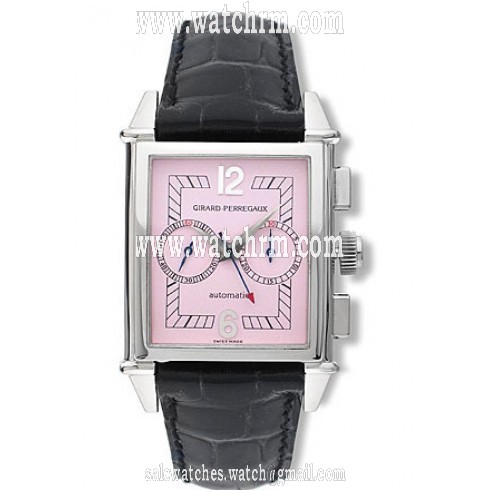 Girard Perregaux Vintage 1945 18kt White Gold Black Leather Men's Watch 25990-0-53-9159