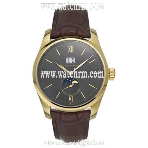 Girard Perregaux Classic Elegance 18kt Yellow Gold Brown Leather Men's Watch 49530-0-51-2122