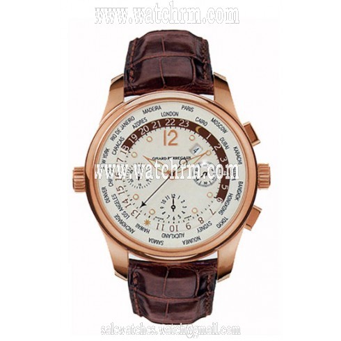 Girard Perregaux Worldwide Time Control 18kt Rose Gold Brown Crocodile Men's Watch 49800-0-52-1041D