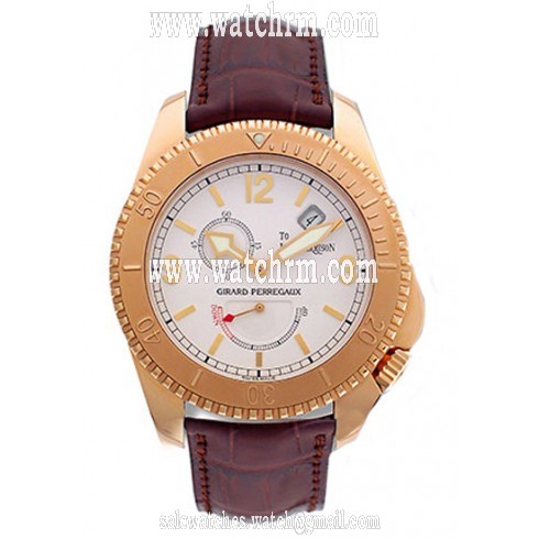 Girard Perregaux Seahawk II 18kt Rose Gold Brown Leather Men's Watch 49910-0-52-7147