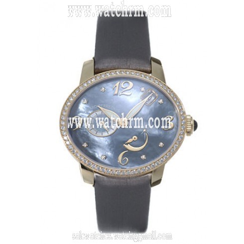 Girard Perregaux Cats Eye Diamond 18kt Yellow Gold Brown Satin Ladies Watch 80480-D51-A261-KK2