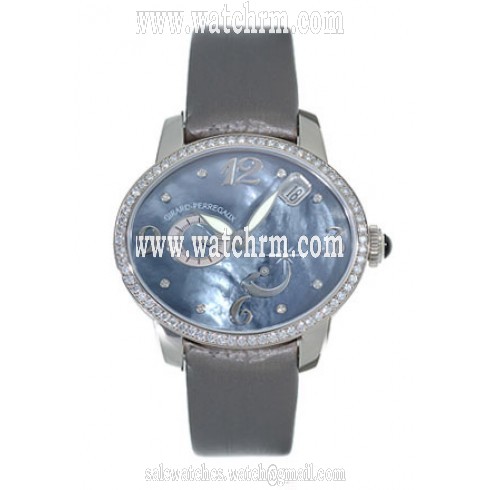 Girard Perregaux Cats Eye Diamond 18kt White Gold Grey Satin Ladies Watch 80480-D53-A261-KK2