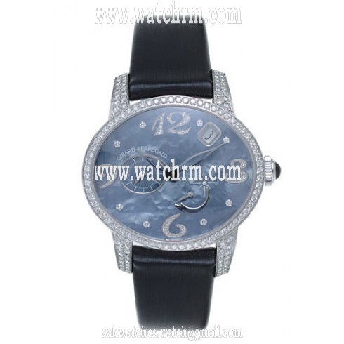 Girard Perregaux Cats Eye Diamond 18kt White Gold Black Satin Ladies Watch 80480-D53-P661-JK6