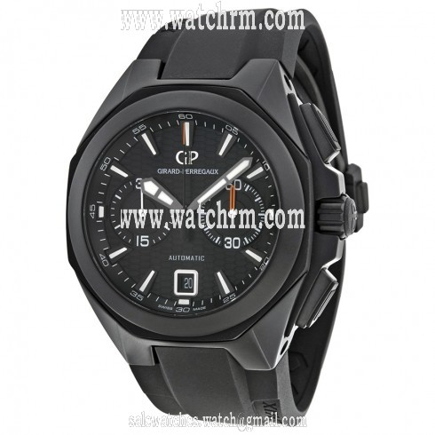 Girard Perregaux Chrono Hawk Automatic Black Dial Black Rubber Men's Watch 49970-32-631-FK6A