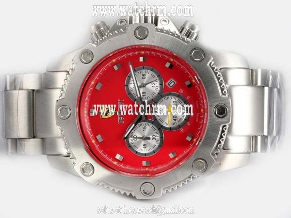 Girard Perregaux Classique Elegance 24990 Quartz Chronograph Midsize Stainless Steel Bezel Watch
