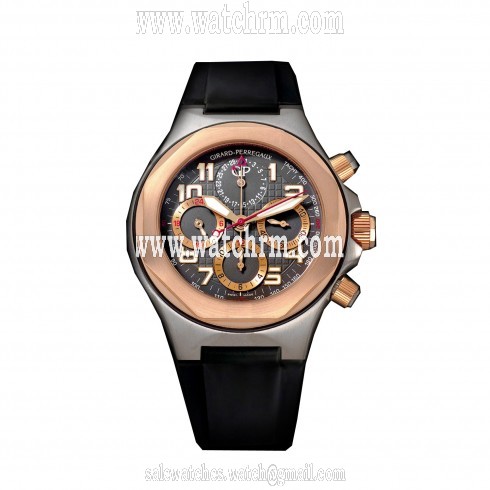Girard Perregaux Laureato Chronograph Automatic Anthracite Dial Black Rubber Men's Watch 80180-26-212-FK6A
