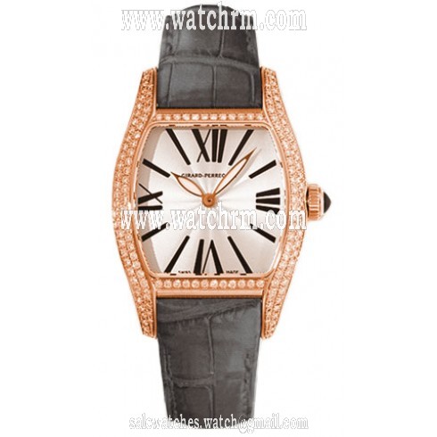 Girard Perregaux Richeville Silver Dial 18K Pink Gold Diamond Ladies Watch 02656D0Q52-143