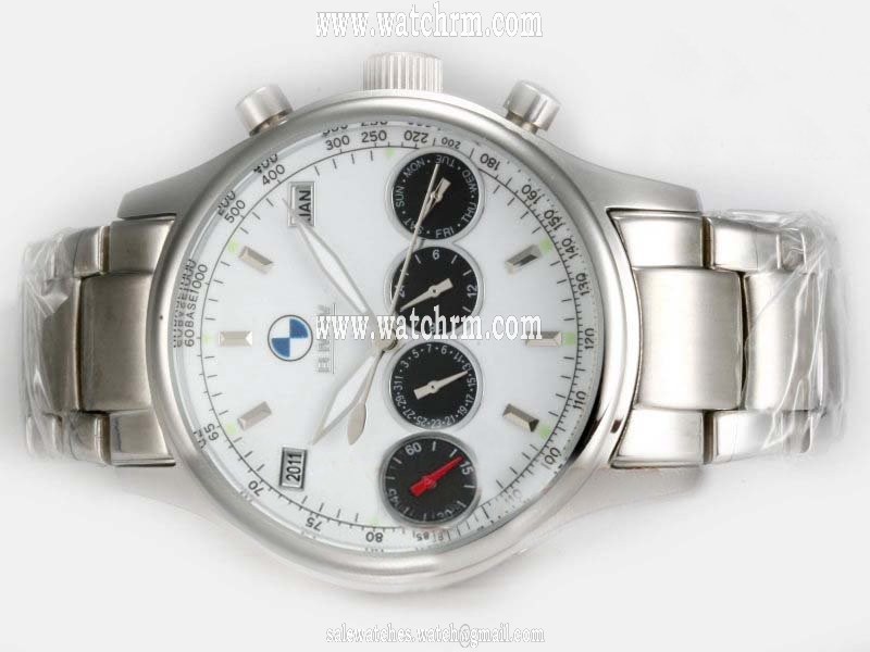 Girard Perregaux Sport Classique Laureato 80185 43mm Stainless Steel Case White Dial Watch