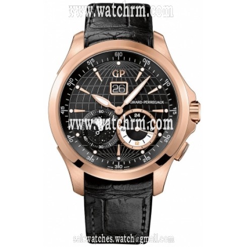 Girard Perregaux Traveller Large Date Moonphase GMT Automatic Men's Watch 49655-52-631-BB6A