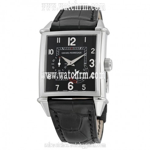 Girard Perregaux Vintage 1945 Automatic Black Dial Black Leather Men's Watch 25850-11-613BA6A