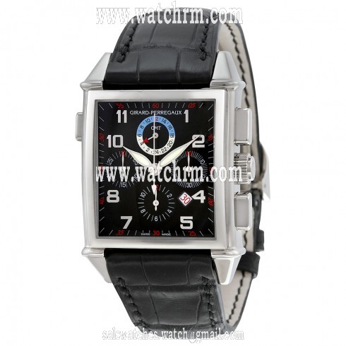 Girard Perregaux Vintage 1945 Chronograph GMT Automatic Black Dial Men's Watch 25975-53-612-BA6A