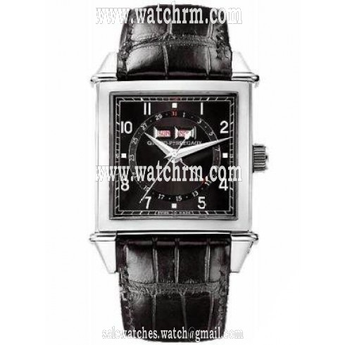 Girard Perregaux Vintage 1945 Triple Calendar Black Dial Automatic Leather Men's Watch 25810-11-651-BA6A