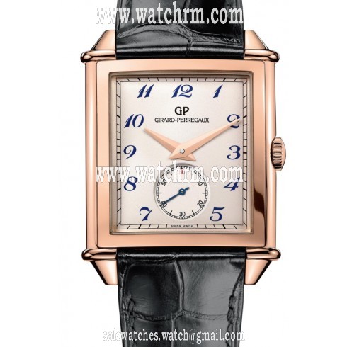 Girard Perregaux Vintage 1945 XXL Silver Dial 18k Pink Gold Men's Watch 25880-52-721-BB6A