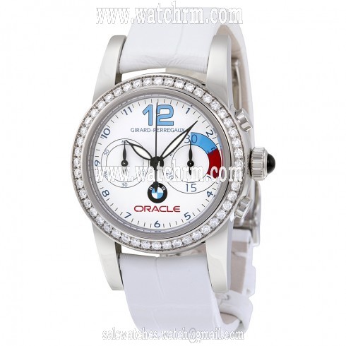 Girard Perregaux White Dial Chronograph Diamond Automatic Ladies Watch 80440D11A712-CB7A