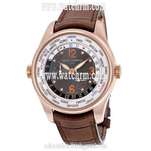 Girard Perregaux WW.TC Hours of the World 18K Rose Gold Men's Watch 49850-52-254-BACA