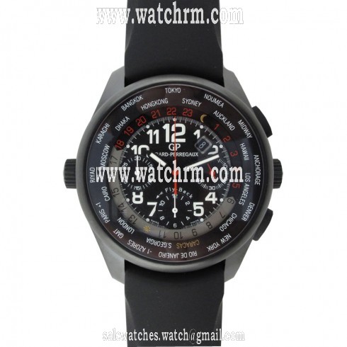 Girard Perregaux WW.TC Oro Negro Black Dial Chronograph Titanium Black Rubber Men's Watch 49820-32-650-FK6A