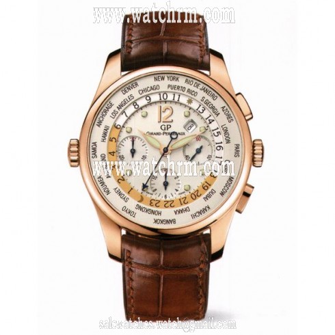 Girard Perregaux WW.TC Silver Dial 18K Rose Gold Automatic Men's Watch 49805-52-151-BACA