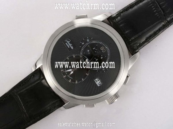 Glashutte Pano Edition Panomaticchrono 90-03-05-13-04 Black Cow Leather Strap 40mm Watch