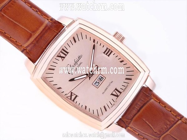 Glashutte Senator Karree Panorama Date 22-02-52-51-05 38x52mm Midsize Rose Gold Case Watch