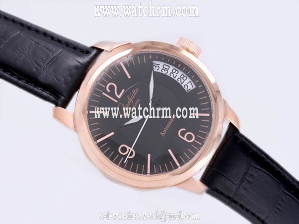 Glashutte Senator Sixties 39-52-02-01-04 Round Midsize Black Cow Leather Strap Watch
