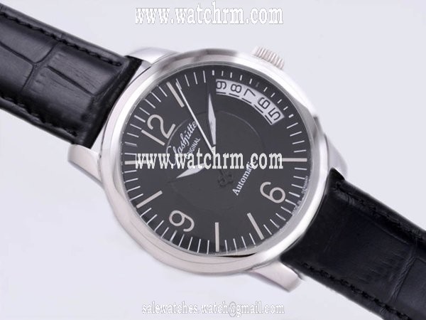 Glashutte Senator Sixties 39-52-04-02-04 44mm Black Dial Automatic Watch