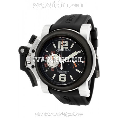Graham Chronofighter Black Dial Black Rubber Men's Watch 2OVBV.B07A.K10
