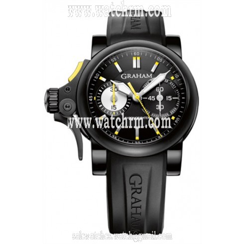 Graham Chronofighter Black Dial Black Rubber Men's Watch 2TRAB.B01A