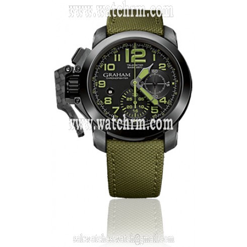 Graham Chronofighter Oversize Automatic Chronograph Black Dial Green Techno Fabric Men's Watch 2CCAUG01A