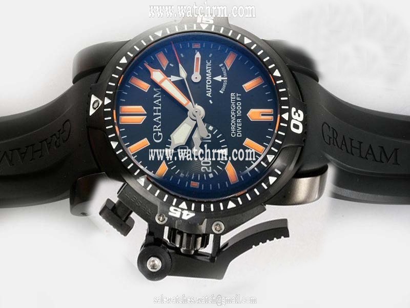 Graham Chronofighter Oversize Diver Deep Seal 2OVDIVAZ.B02A.K10B Round PVD Case Blue Dial Watch