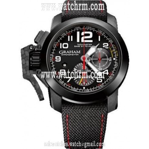 Graham Chronofighter Oversize Superlight Isle of Man Chronograph Black Dial Black Techno Fabric Men's Watch 2CCBKB07AT19N