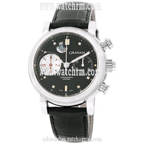Graham Foudroyante Automatic Black Dial  Black Leather Men's Watch 2LIASB04AC01B