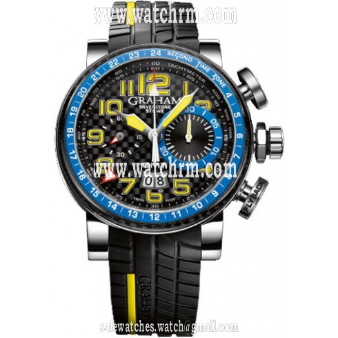Graham Silverstone Automatic Chronograph Black Dial Black Rubber Strap Men's Watch 2BLCHB06A