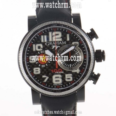 Graham Silverstone TT Black Dial Black Leather Men's Watch 2BLUV.B25R