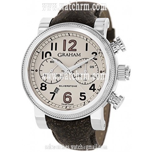 Graham Silverstone Vintage 30 Chronograph Beige Dial Brown Leather Men's Watch 2BLFSW06A
