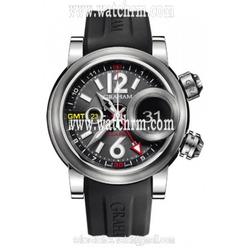 Graham Swordfish Grillo Alarm Gray Dial Black Rubber Men's Watch 2SWGS.B23A
