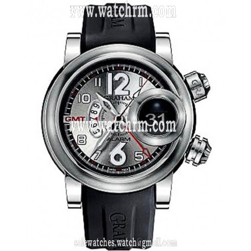 Graham Swordfish Grillo Silver Dial Black Rubber Men's Watch 2SWASGMT.S01A.K06B